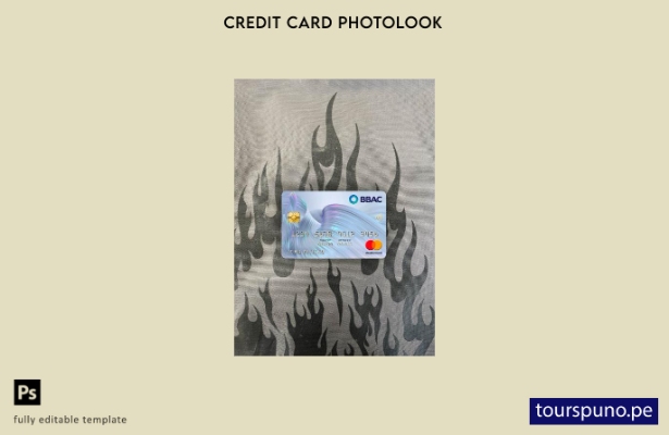 listo para imprimir plantilla frontal de aspecto fotográfico de mastercard de 60